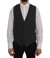 Thumbnail for Elegant Gray Striped Waistcoat Vest