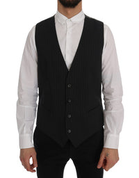 Thumbnail for Elegant Striped Gray Waistcoat Vest