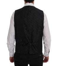 Thumbnail for Elegant Gray Striped Men's Waistcoat Vest
