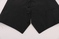 Thumbnail for Elegant Gray Striped Men's Waistcoat Vest