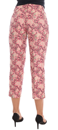 Thumbnail for Elegant Floral Brocade Pants