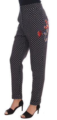 Thumbnail for Elegant Polka Dot Embellished Trousers