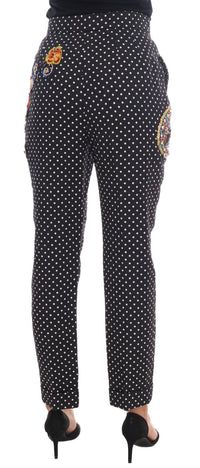 Thumbnail for Elegant Polka Dot Embellished Trousers