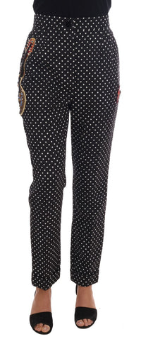 Thumbnail for Elegant Polka Dot Embellished Trousers