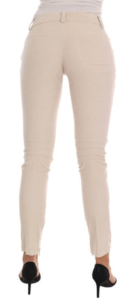 Thumbnail for Beige Slim Jeans Corduroy Skinny Pants
