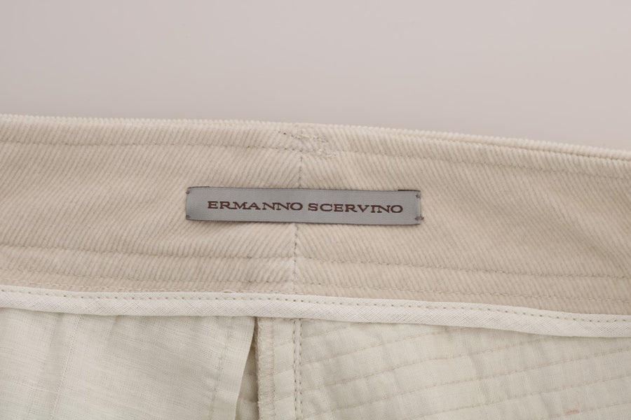 Beige Slim Jeans Corduroy Skinny Pants