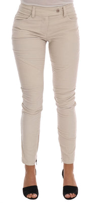 Thumbnail for Beige Slim Jeans Corduroy Skinny Pants