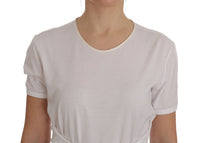 Thumbnail for Elegant White Wrap Blouse with Crystal Accents