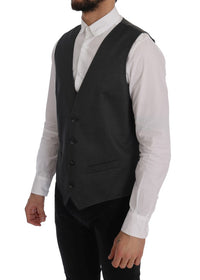 Thumbnail for Sleek Gray Single-Breasted Waistcoat Vest