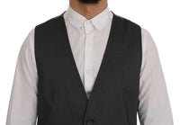 Thumbnail for Sleek Gray Single-Breasted Waistcoat Vest