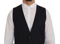 Thumbnail for Elegant Striped Wool Blend Vest Waistcoat