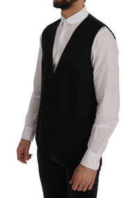 Thumbnail for Elegant Striped Wool Blend Waistcoat Vest
