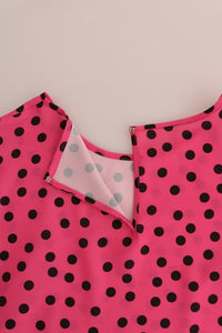 Thumbnail for Chic Pink Polka Dotted Silk Blouse