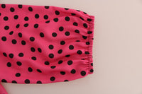 Thumbnail for Chic Pink Polka Dotted Silk Blouse