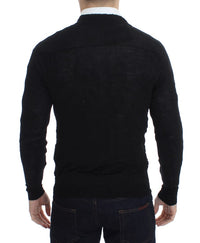 Thumbnail for Black Fine Wool Button Cardigan