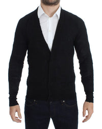 Thumbnail for Black Fine Wool Button Cardigan