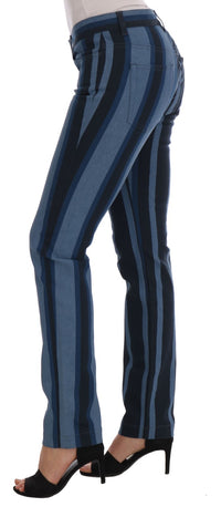 Thumbnail for Blue GIRLY Striped Cotton Jeans