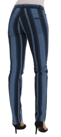 Thumbnail for Blue GIRLY Striped Cotton Jeans