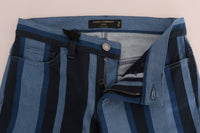Thumbnail for Blue GIRLY Striped Cotton Jeans