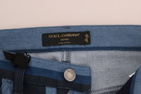 Thumbnail for Blue GIRLY Striped Cotton Jeans