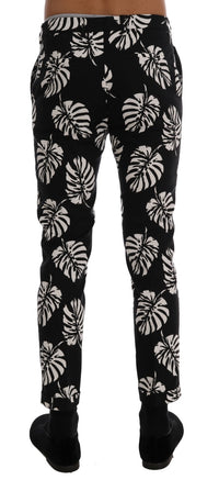Thumbnail for Slim Fit Leaf Print Ankle Pants