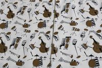Thumbnail for White Silk JAZZ Motive Print Shirt