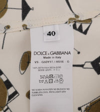 Thumbnail for White Silk JAZZ Motive Print Shirt