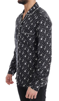 Thumbnail for Silk Black and White Jazz Motive Shirt