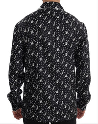 Thumbnail for Silk Black and White Jazz Motive Shirt