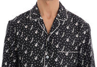 Thumbnail for Silk Black and White Jazz Motive Shirt