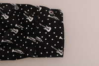 Thumbnail for Silk Black and White Jazz Motive Shirt