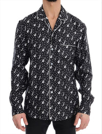 Thumbnail for Silk Black and White Jazz Motive Shirt