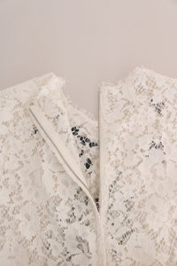 Thumbnail for Elegant White Lace Embellished Mini Blouse