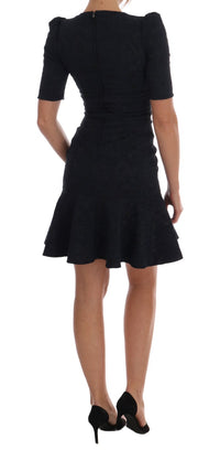 Thumbnail for Floral Brocade Mini Flare Dress