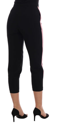 Thumbnail for Chic Black Capri Pants with Pink Side Stripes
