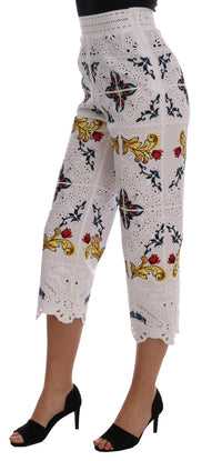 Thumbnail for Mulicolor Majolica Cutout Capri Pants