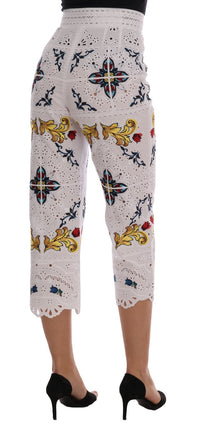 Thumbnail for Mulicolor Majolica Cutout Capri Pants