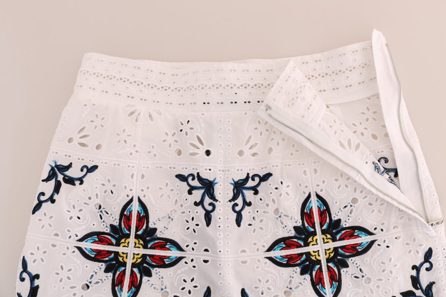 Mulicolor Majolica Cutout Capri Pants