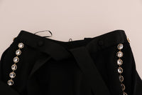 Thumbnail for Elegant High-Waist Ankle Pants with Gold Detailing