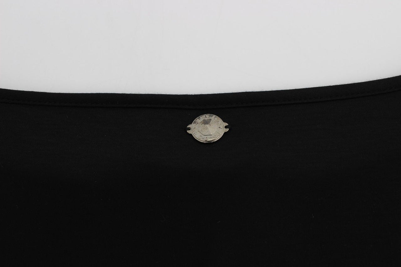 Elegant Black Silk Blend Shift Dress