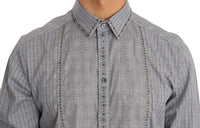 Thumbnail for Elegant Gray Checkered Slim Fit Casual Shirt
