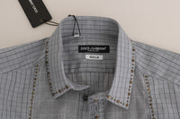 Thumbnail for Elegant Gray Checkered Slim Fit Casual Shirt