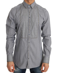 Thumbnail for Elegant Gray Checkered Slim Fit Casual Shirt