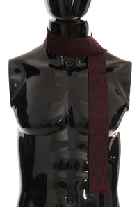 Thumbnail for Silk Bordeaux Crown Chili Print Mens Scarf