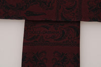 Thumbnail for Silk Bordeaux Crown Chili Print Mens Scarf