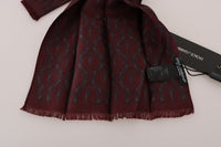Thumbnail for Silk Bordeaux Crown Chili Print Mens Scarf