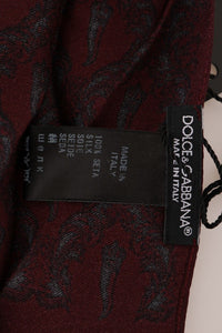Thumbnail for Silk Bordeaux Crown Chili Print Mens Scarf