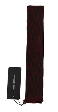 Thumbnail for Silk Bordeaux Crown Chili Print Mens Scarf