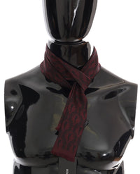 Thumbnail for Silk Bordeaux Crown Chili Print Mens Scarf