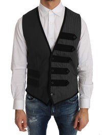 Thumbnail for Elegant Gray Torrero Pattern Formal Vest